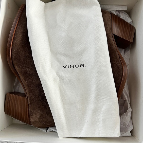 Vince- Havana Notch Suede Ankle Booties- Walnut- 9 - Picture 2 of 12